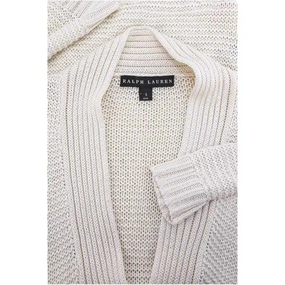 RL linen & silk white cardigan - S - Picture 3 of 6